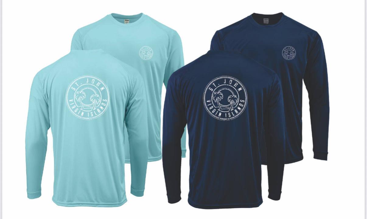 St. John Palm Trees Rashguard UPF50+ Shirt Navy