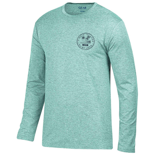 St. John Palm Trees Rashguard UPF50+ Shirt- Turquoise