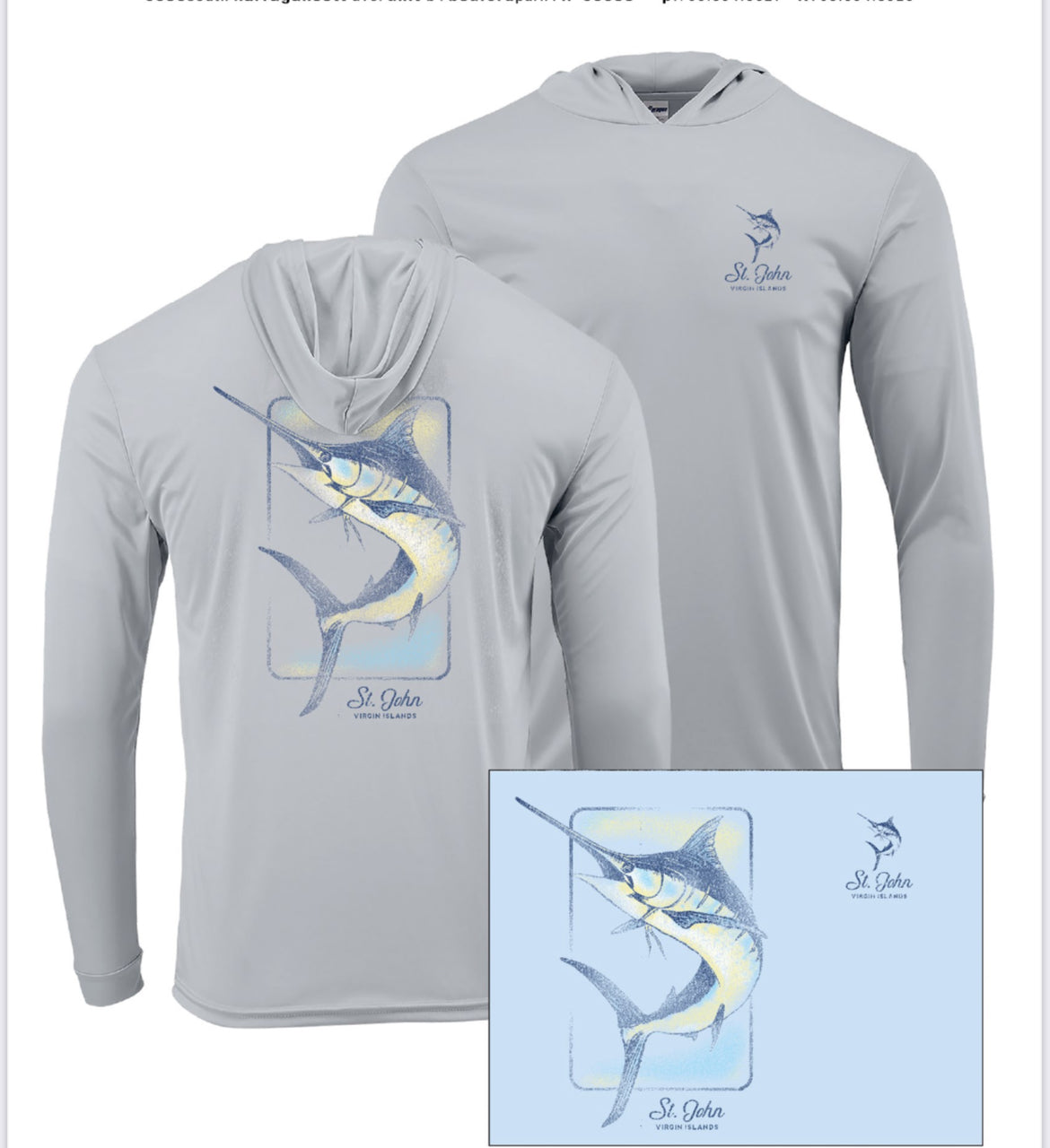 St. John Marlin Hoodie Rashguard (Grey)